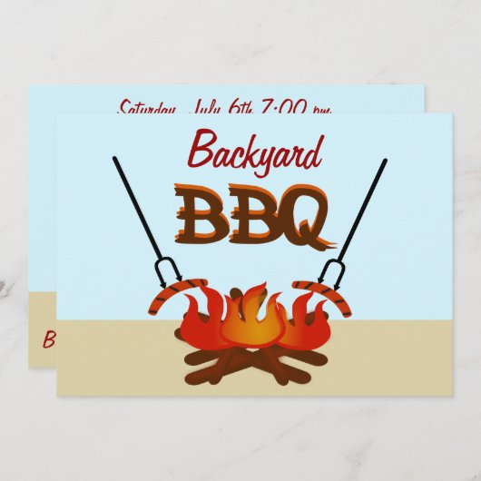 バックヤードBBQゲットコンソーシアムパーティの招待状 招待状 (正面/裏面)