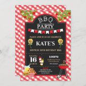 バックヤードBBQサプライズバースデーパーティースンフラワー 招待状 (正面/裏面)