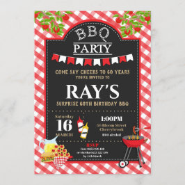 バックヤードBBQサプライズ誕生日パーティレッドギンガム 招待状