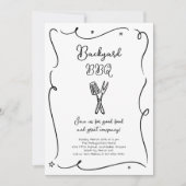 バックヤードBBQサマーバーベキュークッククックアウトパーティー 招待状 (正面)