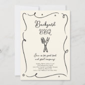 バックヤードBBQサマーバーベキュークッククックアウトパーティー 招待状 (正面)