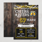 バックヤードBBQバースデーおめでとう 67歳のビールで乾杯 招待状 (正面/裏面)