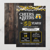 バックヤードBBQバースデーおめでとう 68歳のビールで乾杯 招待状 (正面/裏面)