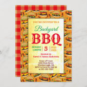 バックヤードBBQパーティーバーガー 招待状 (正面/裏面)