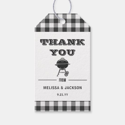 バックヤードBBQベビーシャワーありがとうお願い ギフトタグ (正面)