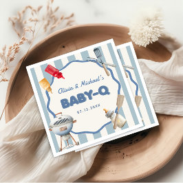 バックヤードBBQベビーQベビーシャワーナプキンス スタンダードカクテルナプキン