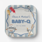 バックヤードBBQベビーQベビーシャワー紙プレート ペーパープレート (正面)