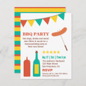 バックヤードBBQ引っ越し祝いパーティーパーティの招待状 招待状 (正面/裏面)