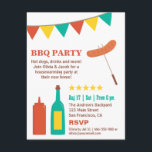 バックヤードBBQ引っ越し祝いパーティーパーティの招待状 招待状<br><div class="desc">この招待で、あなたの新しい家の裏庭でbbqパーティーのためにあなたの友人や家族を招待状。カラフルのバンティング旗、串にホットドッグソーセージ、チリソースボトル、ワインボトル。招待はヴィンテージのカラーパレットにある。パーティー詳細で簡単にパーソナライズ逆ストライプページのパターン。大人素晴らしの祝誕生日や夏のパーティーも。</div>