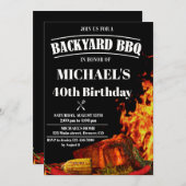 バックヤードBBQ招待バーベキュー誕生日招待状 招待状 (正面/裏面)