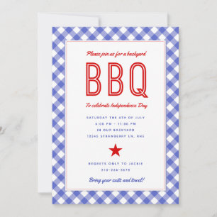 バックヤードBBQ 7月4日パーティの招待状 招待状