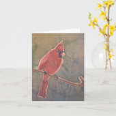 バックライトノートカードの(鳥)ショウジョウコウカンチョウ カード (黄色い花)