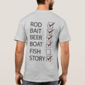 バックライトTシャツの魚釣りおもしろいチェックオフリスト Tシャツ (裏面)