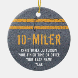 バックランニングレース10 Mile 5kのカスタム写真 セラミックオーナメント