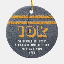 バックランニングレース10k 5kのカスタム写真 セラミックオーナメント