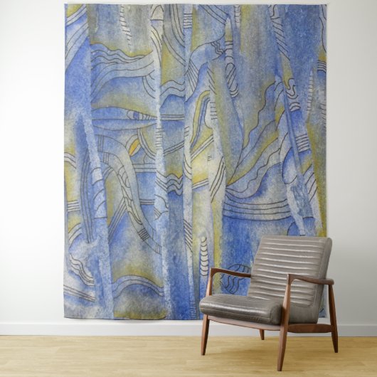 バックリズムウォーターカラーラインアート タペストリー (インサイチュ)