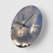 バックリットの雲 ラウンド壁時計 (傾斜)