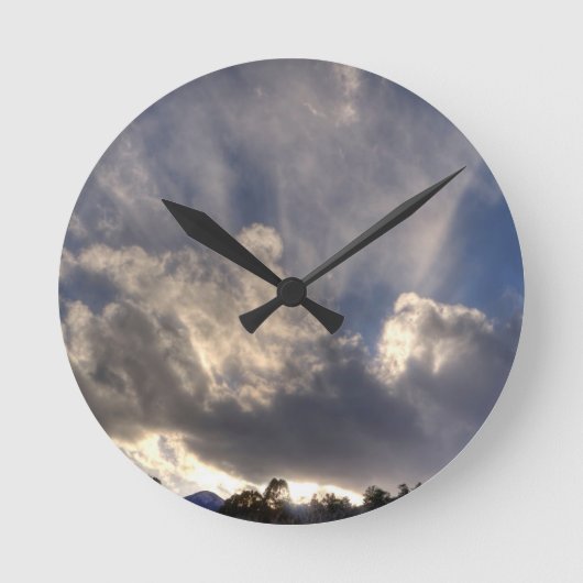 バックリットの雲 ラウンド壁時計 (正面)