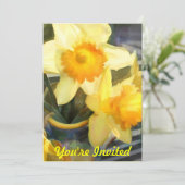 バックリットの黄色いラッパスイセン 招待状 (スタンド正面)