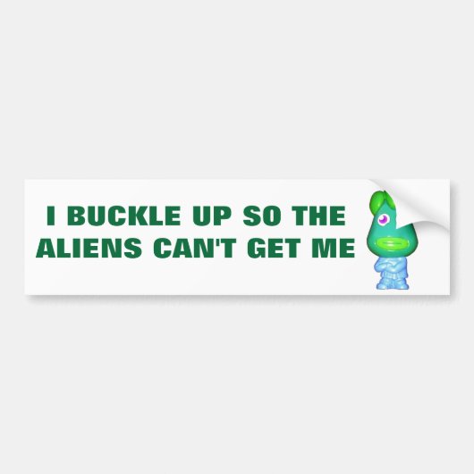 バックルを上げ、ビームしない バンパーステッカー (正面)