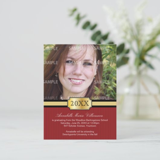 バックルバンド卒業発表はがき インビテーションポストカード (スタンド正面)