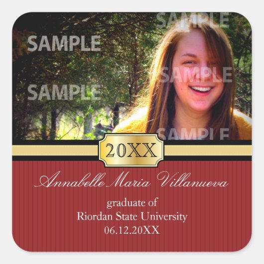 バックルバンド卒業発表シール スクエアシール (正面)