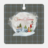 バックレウチオリジナルスコットランドタータンチェック メタルオーナメント (正面)