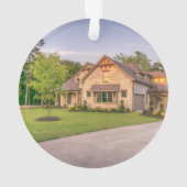 バックレターモノグラムのの初めてのクリスマス オーナメント (裏面)