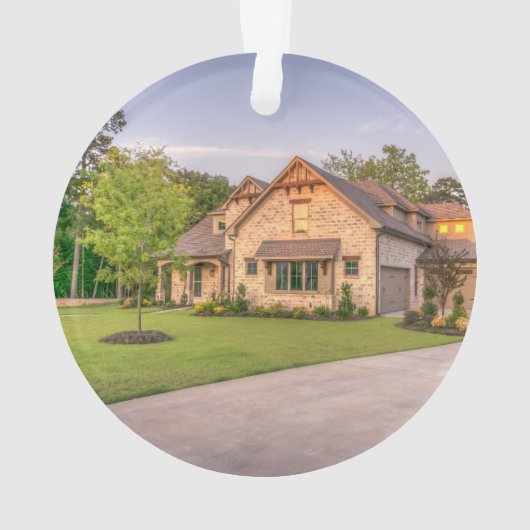 バックレターモノグラムのの初めてのクリスマス オーナメント (裏面)