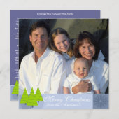 バックレッドダマスクツリーのクリスマスカードにニュースレター 招待状 (正面/裏面)