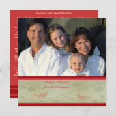 バックレッドバードバードホリデーカードにニュースレター 招待状 (正面/裏面)