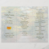 バックロードトリフォールド結婚式 プログラムテンプレート (正面)