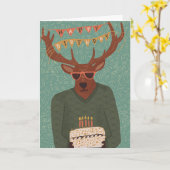 バックワイルドアダルト誕生日グリーティングカード カード (黄色い花)