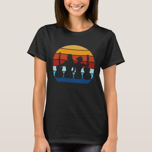 バックヴィンテージレトロロックと転が音楽と女性のGui Tシャツ (正面)
