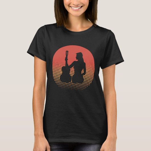 バックヴィンテージレトロロックと転が音楽と女性のGui Tシャツ (正面)