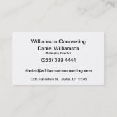 バック与え引用文モダンティール（緑がかった色）グレー彫り文字 名刺 (裏面)