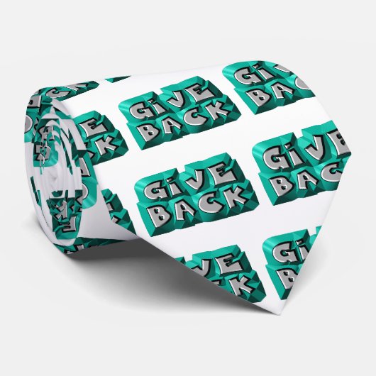 バック与え引用文知恵ティール(緑がかった色)グレー彫り文字 ネクタイ (ロール)