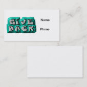 バック与え引用文知恵ティール(緑がかった色)グレー彫り文字 名刺 (正面/裏面)