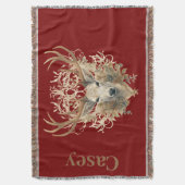 バック威厳のある-名前をカスタムする スローブランケット (正面縦)