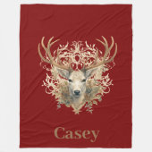 バック威厳のある-名前をカスタムする フリースブランケット (正面)