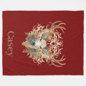 バック威厳のある-名前をカスタムする フリースブランケット (正面(横))