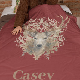 バック威厳のある-名前をカスタムする フリースブランケット