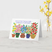 バック患者用のカスタマイズ可能なGet Well Card カード (黄色い花)