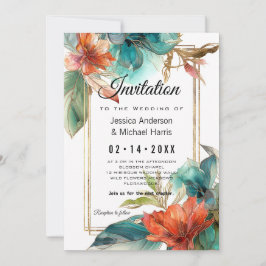 バック文字ハイビスカスセレナーデパラダイス 招待状