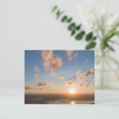 バック空白の風光明媚な航空日出海岸地平線 サンキューカード (スタンド正面)