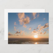 バック空白の風光明媚な航空日出海岸地平線 サンキューカード (正面/裏面)