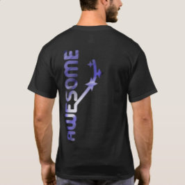 バック素晴らしプリントTシャツ傾向抽象芸術ラベンダー Tシャツ