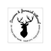 バック素朴ディアヘッドファミリー名アドレス ラバースタンプ (インプリント)