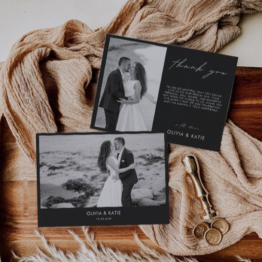 バック結婚サンキューカード 招待状