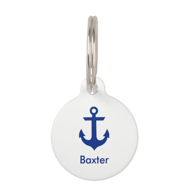 バック航海のホワパーソナライズされたイトの犬のラベル電話 ペット　ネームタグ (正面)